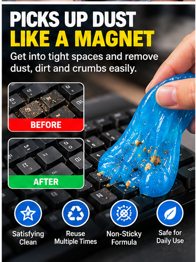 Cleaning gel before and after