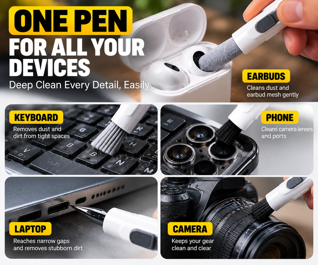 5-in-1 cleaning pen uses