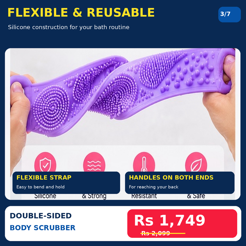 Flexible reusable silicone strap