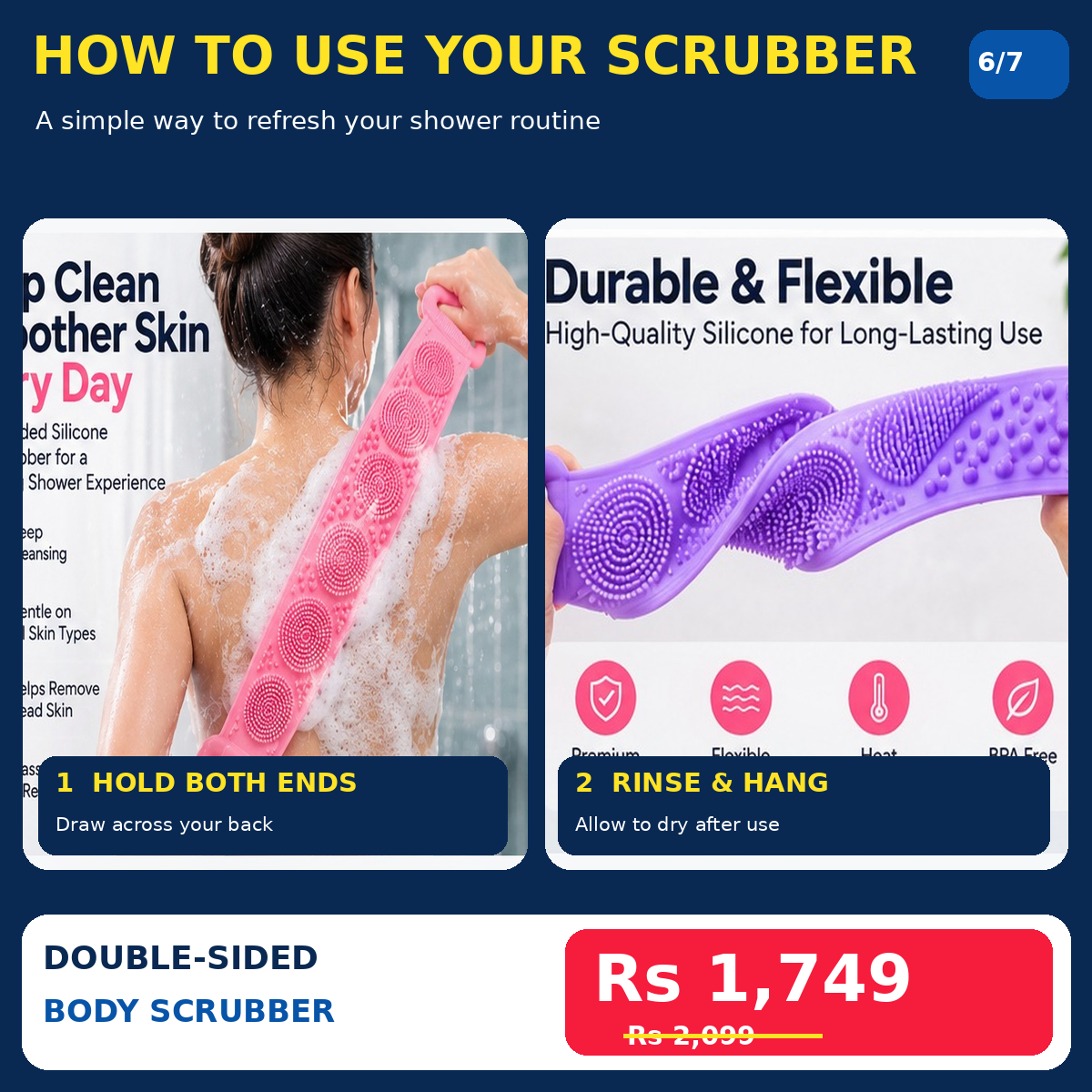How to use scrubber and rinse dry
