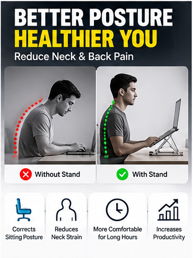 Laptop stand ergonomic use
