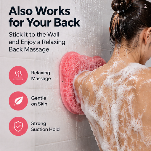 Wall mounted back scrubber