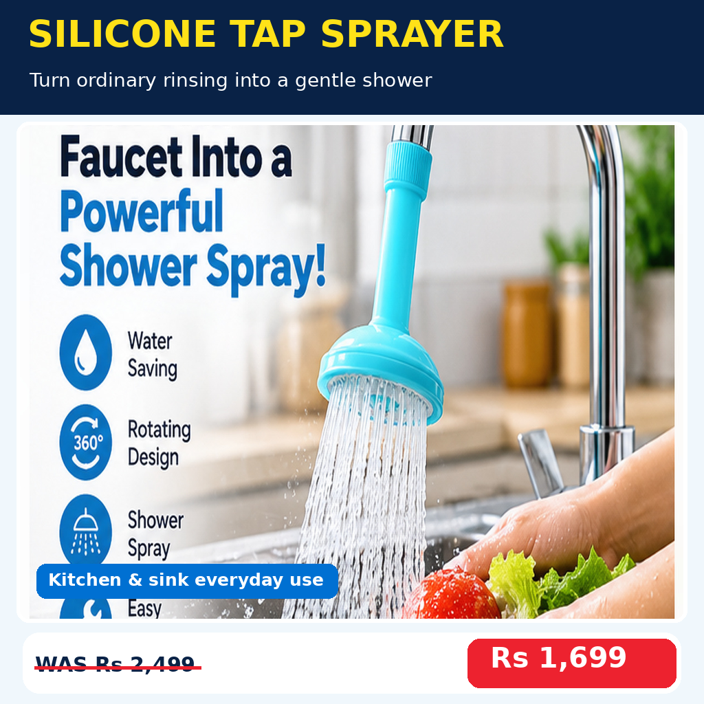 Silicone kitchen faucet shower sprayer product hero