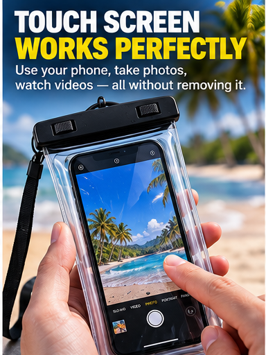 Touch-friendly waterproof phone pouch