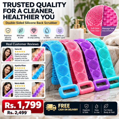 Silicone Bath & Body Shower Brush with Built-In Soap Dispenser | Random Color